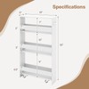 Byroce Slim Storage Rolling Cart, 4-Tier Side Out Shelving Unit