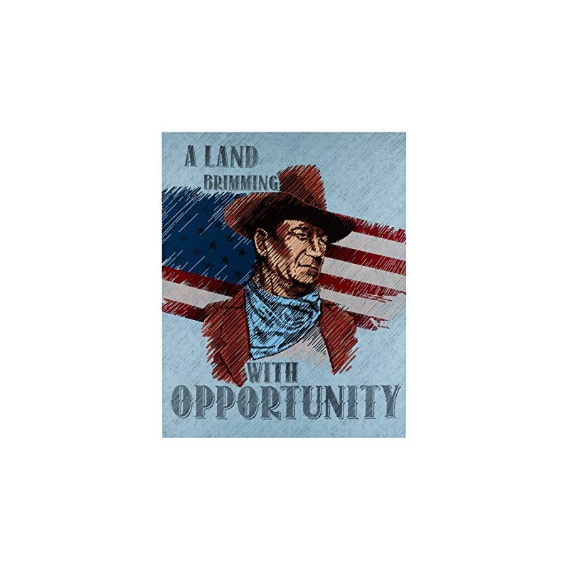 Riley Blake Americana John Wayne 36" Panel Blue, Fabric by