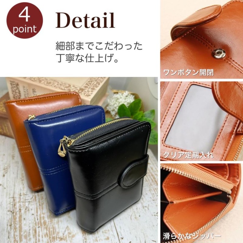 Round Sheep fas12 Mini Wallet, Bifold Ladies, Cute, Men's, Leather,