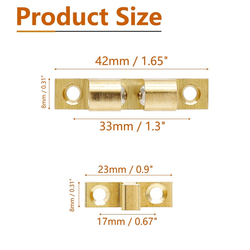 Uenhoy 10 Pcs Solid Brass Cabinet Door Catch, Dual Ball