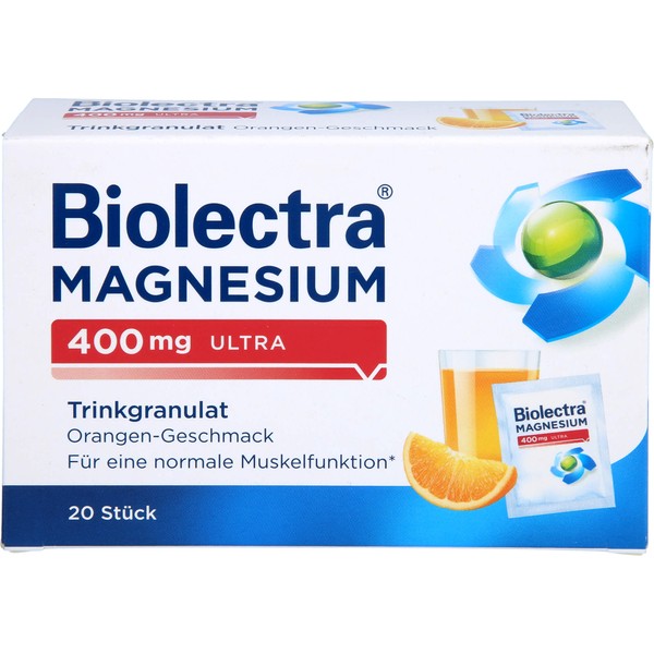 Biolectra Magnesium 400 mg ultra orange Trinkgranulat, 20 pcs. Sachets