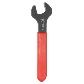 sourcing map Single Open End Wrench 16mm Metric 15 Degree Offset Angle U-Shaped Open Ended Spanner Small Flat Head Blackening Wrench with Red Shank for Automotive Repair Furniture Assembly