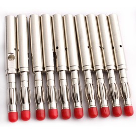 RUNCCI-YUN 10Pcs Insulated 4mm Banana plug Multimeter Test Leads 4mm Banana Plugs DIY Solder Stackable Connectors 4mm Banana Male with Banana Jack Adapters for Multimeter Test Leads Ends Probes