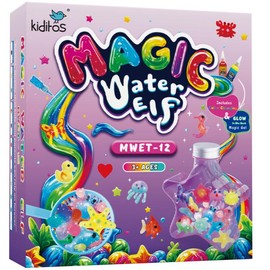 Kiditos  Magic Water Elf Toy Kit with Magic Gels, Molds - Imaginative Play, Christmas Gifts, Birthday Gifts, Party Favors, and Family-Friendly DIY STEM Projects:_12 Colors with Star Bottle
