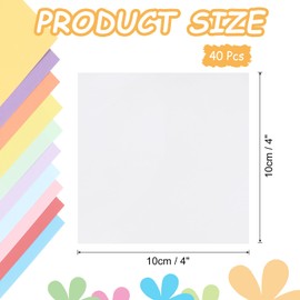 sourcing map 40Pcs Kraft Paper, 10 x 10 cm Kraft Cardstock Paper Sheets Kraft Cardstock Cutouts for Art Supplies, Origami, Paper Crafting, White