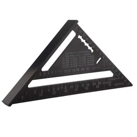 7 Inch Triangle Square Ruler Triangle Ruler Aluminum Alloy Black Oxide Roofing Triangle Angle Protractor Combination Square 90 Degree 45 Degree Precision Measuring Tool Clear Scale Easy To Read For