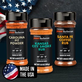 Steven Raichlen's Planet Barbecue Gourmet BBQ Rubs & Spices 3 Pack- Grill Seasonings with USA Influenced Flavors- Grilling Gift for Men & Women - Valentine's Day Cooking Gift Box Set - Made in the USA