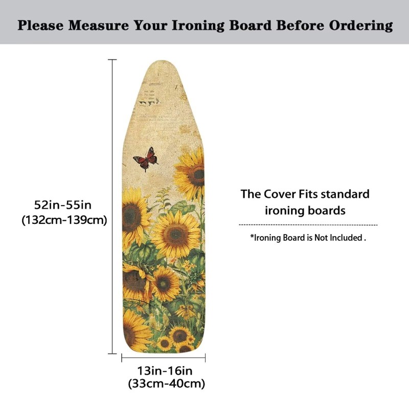 Guevoxuh Ironing Board Cover with 3 Adjustable Straps Heat Reflective