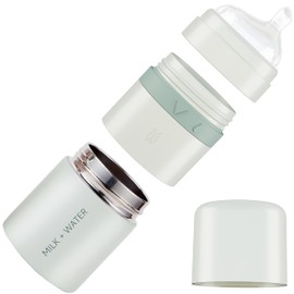 MILK & WATER All in One Baby Bottle & Baby Formula Dispenser On The Go, 5oz - Keeps Water Warm & Formula Fresh - Baby Formula Mixing Bottle with Anti Colic Nipple - Leak-Proof - 3+ Months (Green)