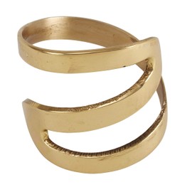 "SARO LIFESTYLE Collection Zig Zag Napkin Rings (Set of 4), Diameter: 1.75"", 1.75""L, Gold" (NR638.GL)