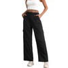 Feiersi Women Wide Leg Cargo Pants High Waisted Casual Baggy