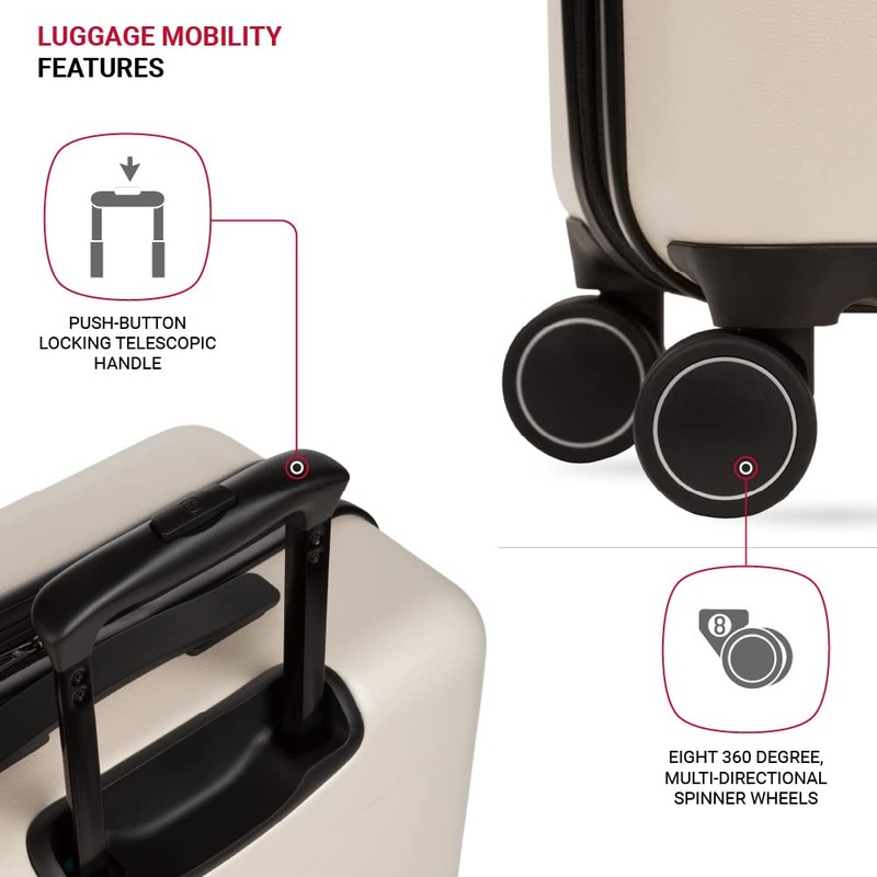 SwissGear Eclipse Hardside Expandable Luggage with Spinner Wheels, Medium Checked,