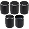6mm Splined Hole Black Aluminium Amplifier/HiFi Control Knob Pack of