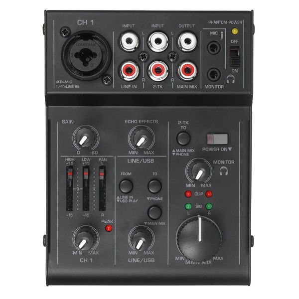 Audio Mixer, 5 Channel Compact Audio Mixer Sound Mixing Console