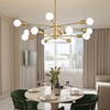 KAISITE Modern Sputnik Chandelier Ceiling Light Fixture 12-Light Gold Chandelier