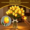20 Tulipanes Artificiales con Luces LED, Rojo Atardecer