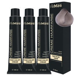 FemMas Hair Colour, Professional Cream Hair Colour for Lightening by up to 5 Shades, Permanent Hair Colouring for Radiant, Durable Colour Results, Super Lightener 3x Ash 901, 100 ml