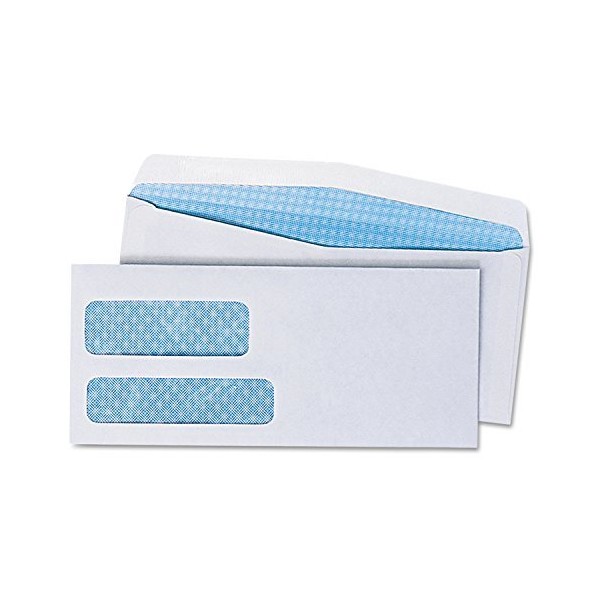 Universal 36301 Double Window Business Envelope, #9, White, 500/Box by