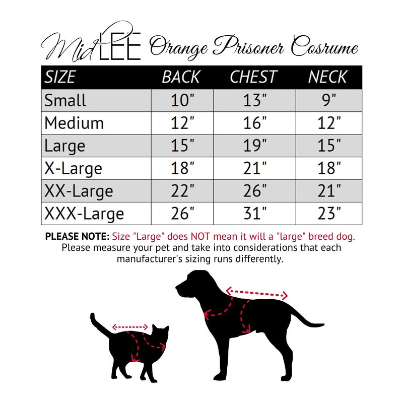 Midlee Orange Prisoner Costume (Large)