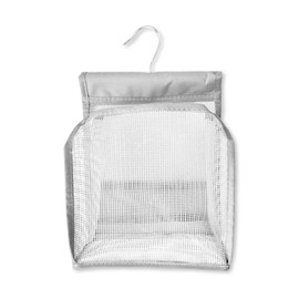 Wäscheklammerbeutel zum Aufhängen, Einfacher Aufhängehaken zur Aufbewahrung, Klammerbeutel für Wäscheklammern, Wiederverwendbarer Wäscheklammerbeutel Wäschesack für Haus und Garten(Weiß)