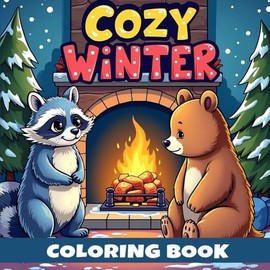 Cozy Winter Coloring Book: Cute and Cozy Coloring Book for Adults & Teens Featuring 50 Adorable Animals in Various Winter Activities for Stress Relief and Relaxation