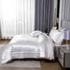 Bedding_Dreamer Silk Like White Comforter Set with Sheet Set King