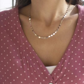 WANDA PLATA Chain Plate for Girls, Women, Real 925 Silver, Circle Coins, Plate Jewellery, Fashion Chain, Sterling Silver, No Gemstone