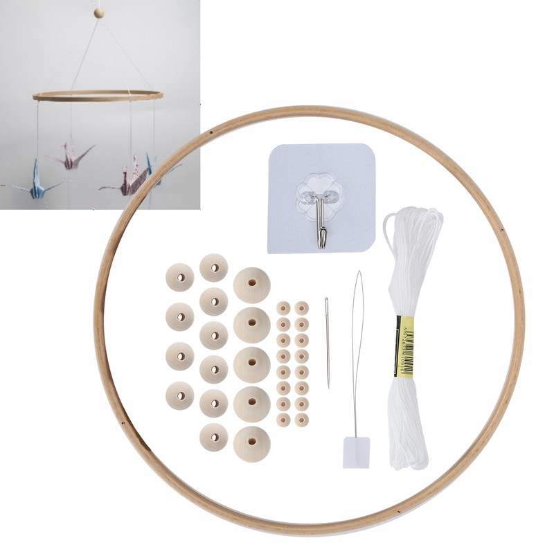 DIY Wind Chimes Kit Round Wood Beads Crafts Ornaments Hand