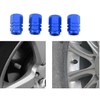 4X Blue Valve Caps Wheel Tyre Tire Stems Air Dust