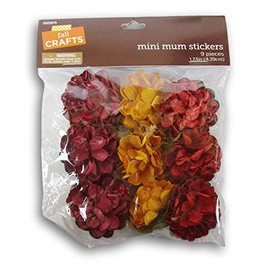 3D Flower Stickers for Floral Crafts, Scrapbooking - Autumn Mums (Chrysanthemums) - 9 Piece