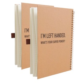 Urby Left Handed Notebooks College Ruled, 160 Pages 1 Subject, Hard Cover, Size 8.5" X 5.7", Ideal Gifts For Left Handed People. (Premium Paper 2 Pack)