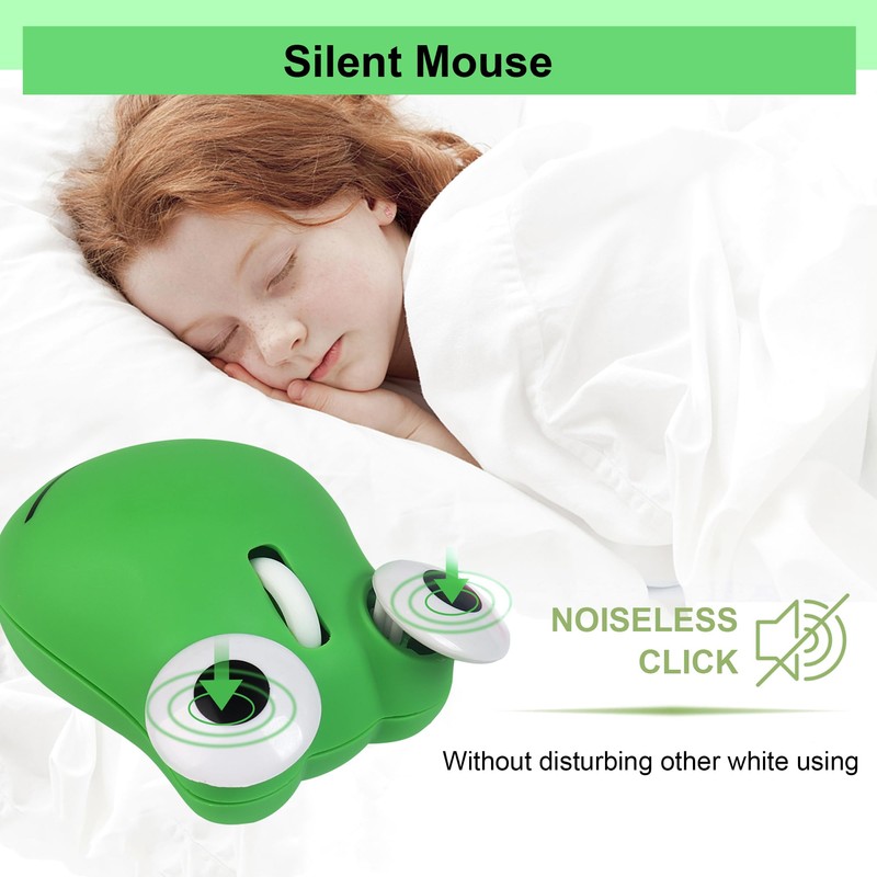 Wireless Mouse Bluetooth Cute Animal Green Frog Shaped Mouse with