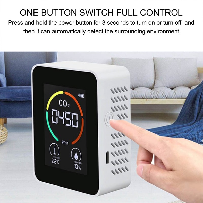 Air Quality Monitor 5 in 1 CO2 TVOC HCHO Temperature