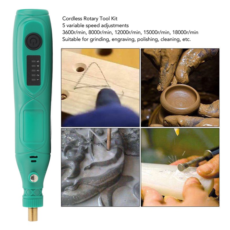 3.7V Cordless Rotary Tool Kit Variable Speed Mini Electric Grinder