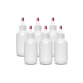 ljdeals 2 oz Plastic Squeeze Bottles with Yorker Caps, for condiments, hair color, glues, paints, craft, sauce and more…Pack of 6, BPA Free, Made in USA