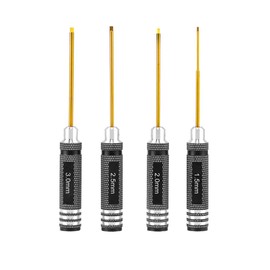 4 Pcs Hex Screw Driver Set, 1.5mm 2.0mm 2.5mm 3.0mm HSS Universal Model Tools Screwdriver Kit for RC Car, Boat, Quadcopter, Helicopter