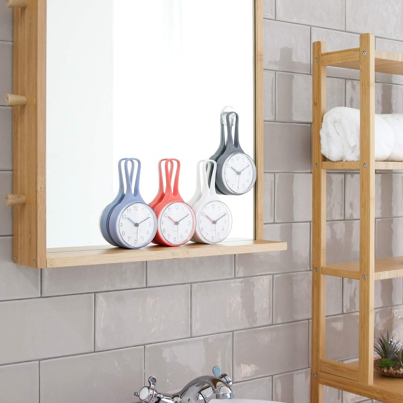 Mooas Loop Bathroom & Kitchen Clock, Waterproof Hanging Clock with