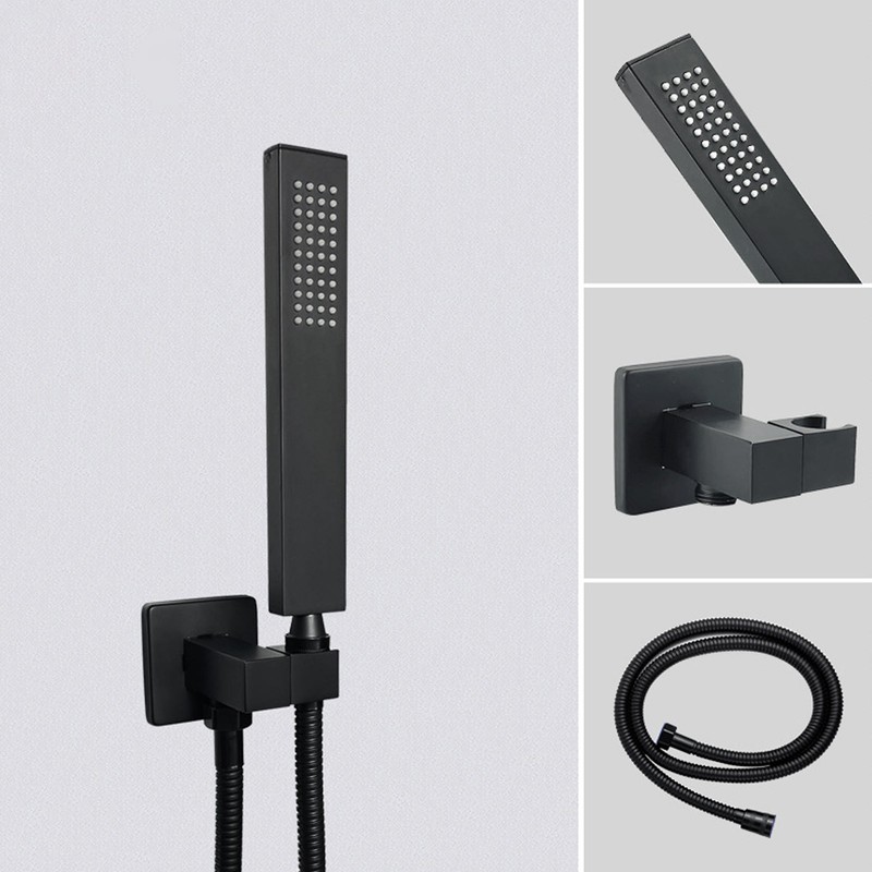 Wall Mounted Shower Set Black High Pressure Shower Head with