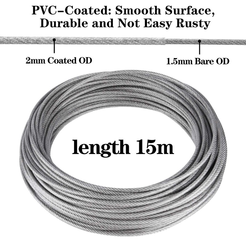 CHRORINE 24 Pcs Garden Wire Rope Kit 304 Stainless Steel