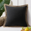 Phantoscope Farmhouse Solid Throw Decorative Pillow Cover Burlap Linen Trimmed