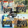 Wagons carts Foldable，Collapsible Wagon Foldable Wagon, Gather Heavy Duty Garden