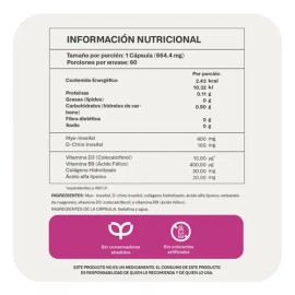Suplemento de Myo y D-Chiro Inositol Lifeed5 con Colágeno, Vitamina B9 y D3