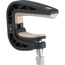 K&M 14545 Kapodaster für sechssaitige und zwölfsaitige Gitarren mit gewölbtem Griffbrett - einfaches Aufstecken