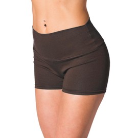 Alkato Women's Sports Shorts with High Waistband Hotpants Cycling Shorts, brown