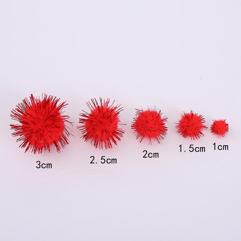 200pcs Glitter Tinsel Pom Poms Sparkle Balls Christmas Decoration (Blue)