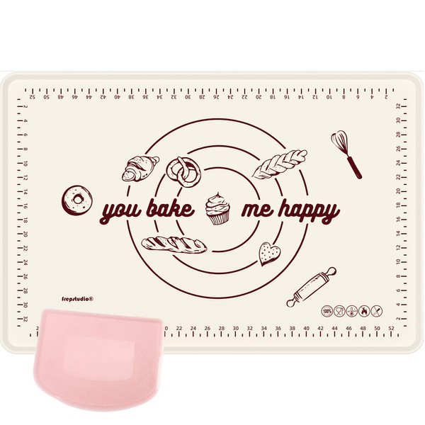 Frepstudio Silicone Baking Mat Pastry Bread Mat with Dough Cutter