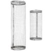 2PCS BBQ Net Tube Stainless Steel Barbecue Grill Basket Rolling