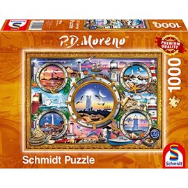 Schmidt Spiele 59902 Peter Moreno Lighthouses 1000-Piece Jigsaw Puzzle, Multi-Coloured