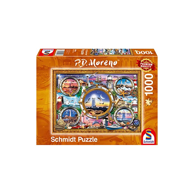 Schmidt Spiele 59902 Peter Moreno Lighthouses 1000-Piece Jigsaw Puzzle, Multi-Coloured