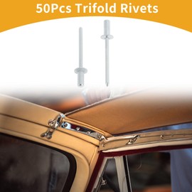 Partuto 50 Pcs Dome Head Closed Sealing Rivets 4mm Grip Diameter 12mm Grip Length 8mm Iron Iron Silver Tone